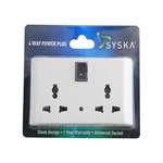 Syska SSK-MPS-0401 ABS 4 Way Power Plug (White and Black)